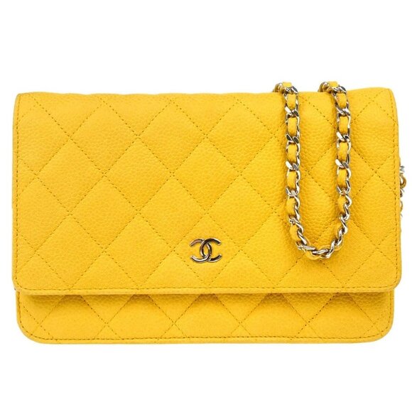 Chanel Yellow Calfskin Classic WOC Shoulder Wallet Bag 194284 - Picture 1 of 11
